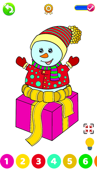Christmas Kids Color By Number - Gameplay image of android game