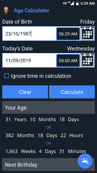 Age Calculator Pro - عکس برنامه موبایلی اندروید