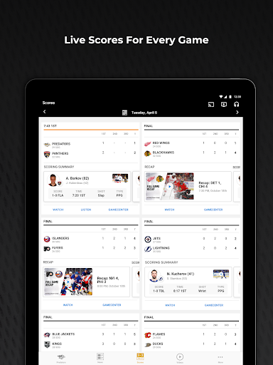 NHL - عکس برنامه موبایلی اندروید