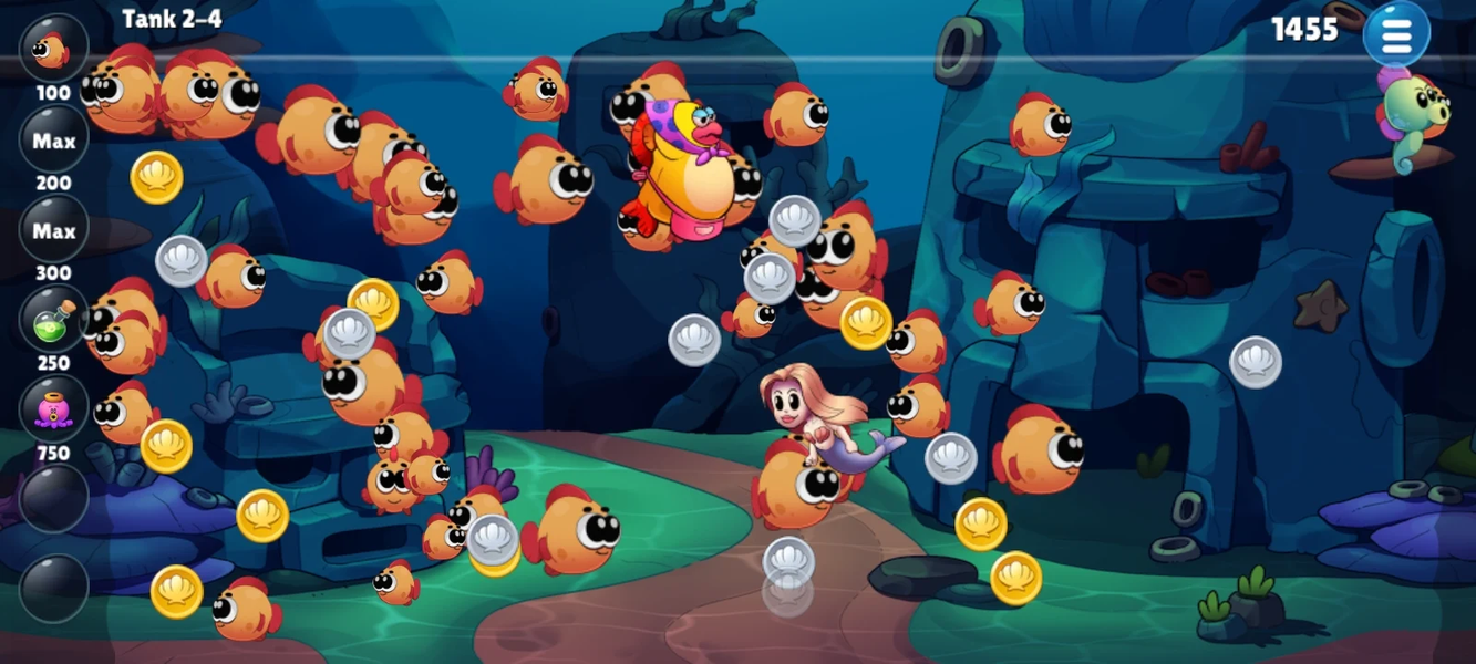 Insaniquarium Deluxe Evolution - Gameplay image of android game