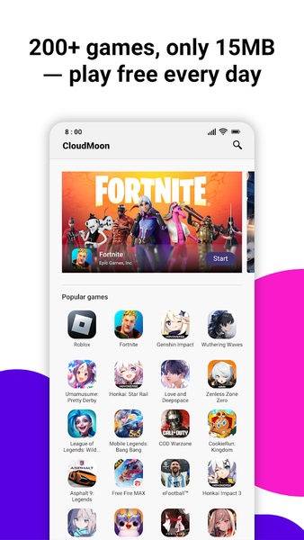 CloudMoon - Cloud Gaming - عکس برنامه موبایلی اندروید