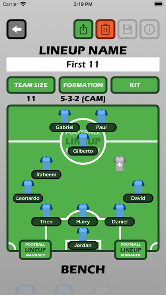 Football Lineup Manager - Image screenshot of android app