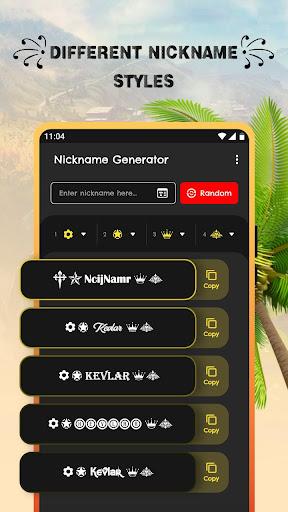 Nickname in Style Nickname Generator for Free F - عکس برنامه موبایلی اندروید