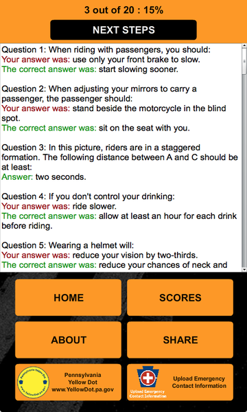 PA Motorcycle Practice Test - عکس برنامه موبایلی اندروید