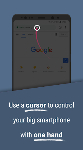 Reachability Cursor: one-handed mode mouse pointer - عکس برنامه موبایلی اندروید