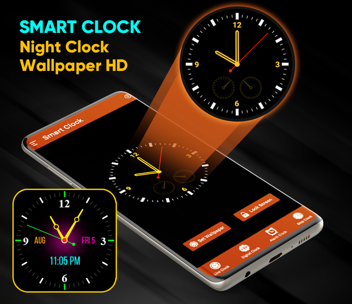 Night Clock - Live Wallpapers - عکس برنامه موبایلی اندروید