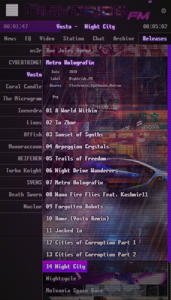 Nightride FM - Synthwave Radio - Image screenshot of android app