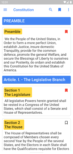 United States Constitution - Image screenshot of android app