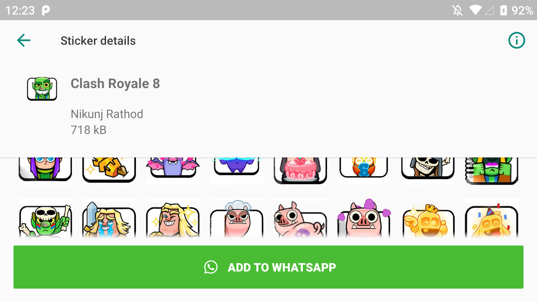 Clash Royalee Stickers - Image screenshot of android app