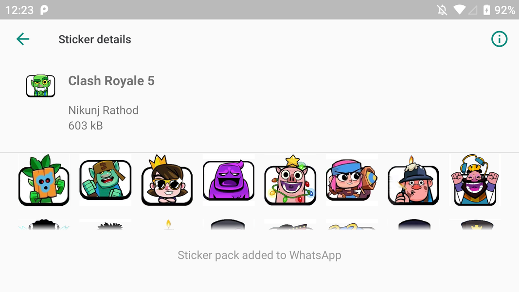 Clash Royalee Stickers - Image screenshot of android app