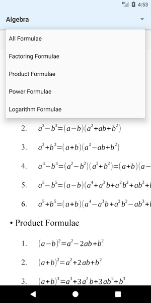 Formulas Plus - Image screenshot of android app