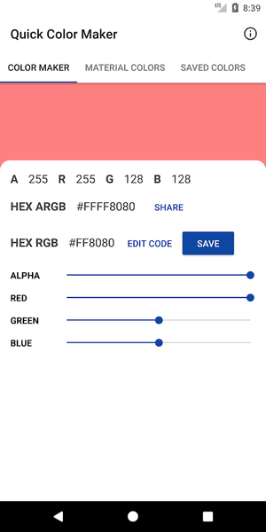 Quick Color Code Finder - عکس برنامه موبایلی اندروید
