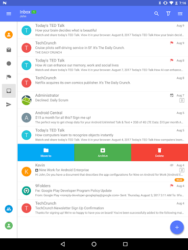 Nine - Email & Calendar - عکس برنامه موبایلی اندروید