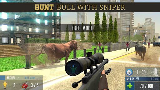 Angry Bull Attack Shooting - Gameplay image of android game