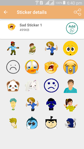 Sad Sticker Pack - WAStickerApps - Image screenshot of android app