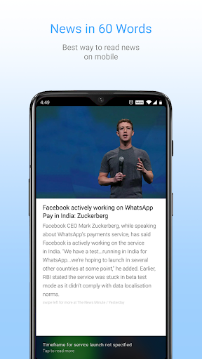 Inshorts - News in 60 words - Image screenshot of android app