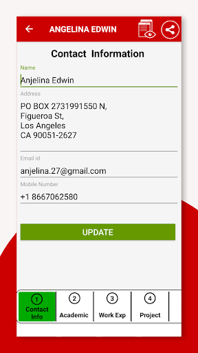 Resume Builder - عکس برنامه موبایلی اندروید