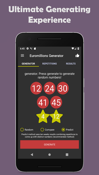 Euromillions Generator - عکس برنامه موبایلی اندروید