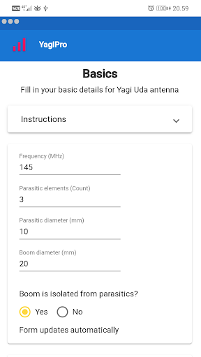 YagiPro - Antenna designer to boost network speed - Image screenshot of android app