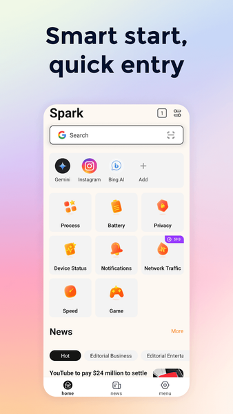 Spark · Safe & Speedy Browser - عکس برنامه موبایلی اندروید