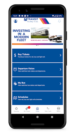 NJ TRANSIT Mobile App - Image screenshot of android app