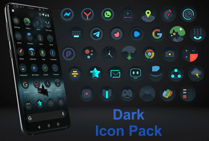 Dark Icon Pack - Image screenshot of android app