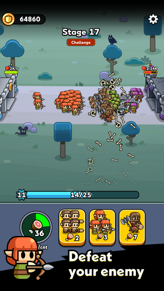 Tiny Warriors Rush - Gameplay image of android game