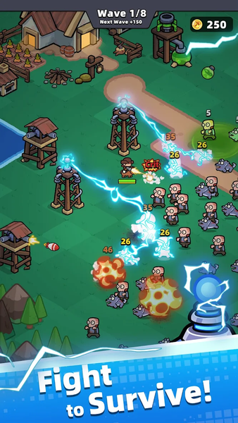 Townfall: Zombie TD RPG Game - Gameplay image of android game