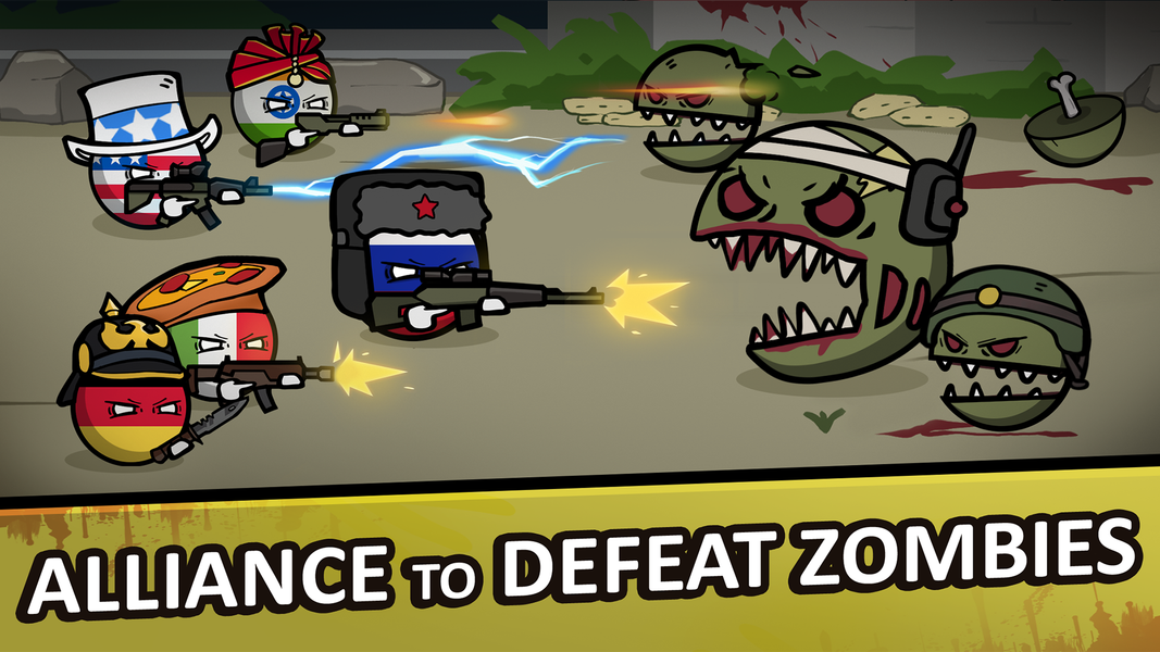 Countryballs - Zombie Attack - Gameplay image of android game