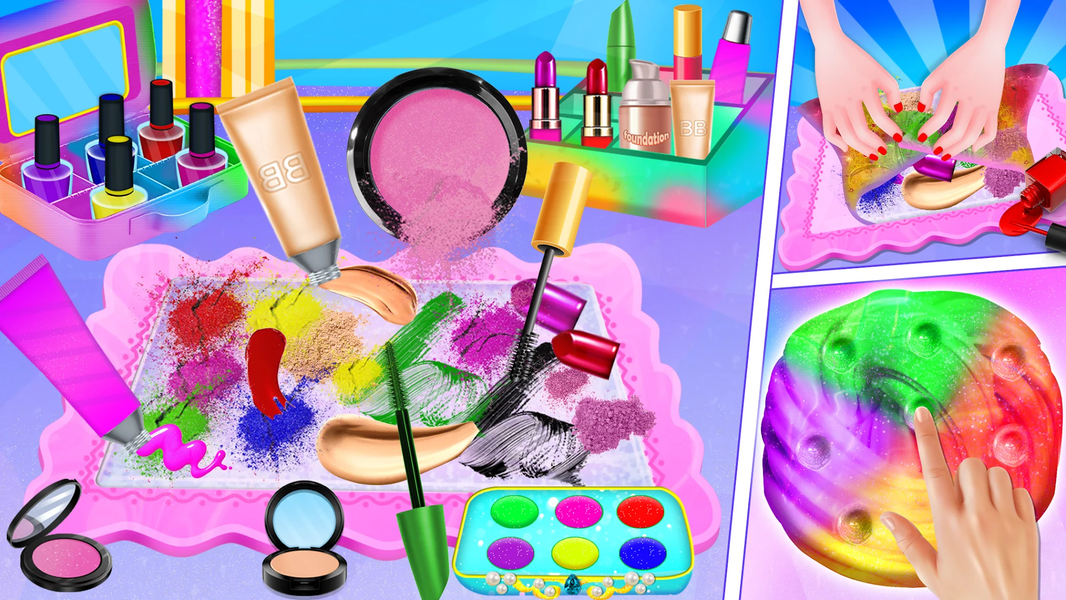 DIY Makeup Mixing into Slime - Gameplay image of android game