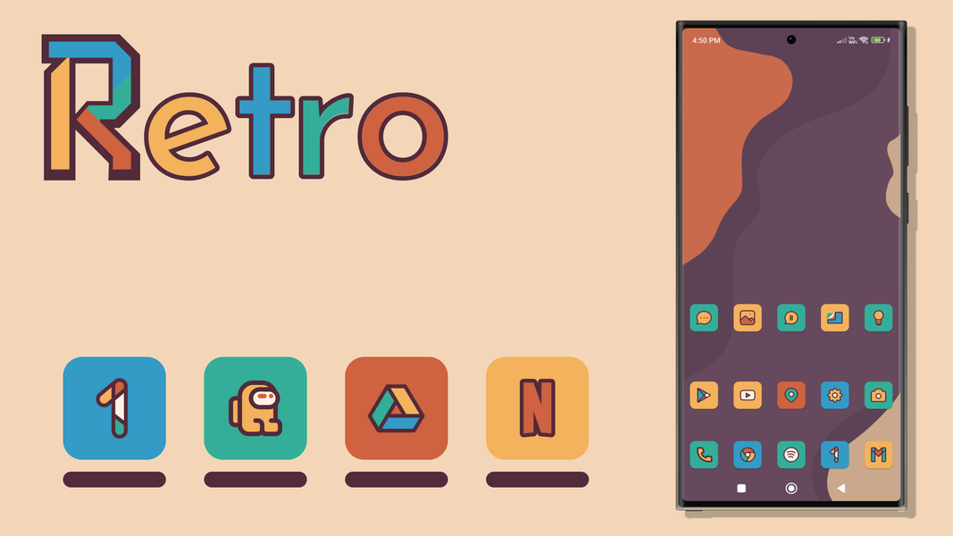 Retromatic Icon Pack - عکس برنامه موبایلی اندروید
