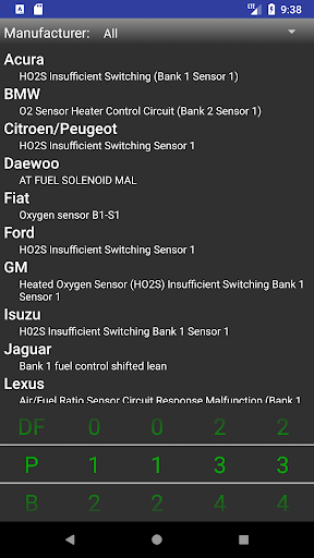 OBDII Trouble Codes Lite - Image screenshot of android app