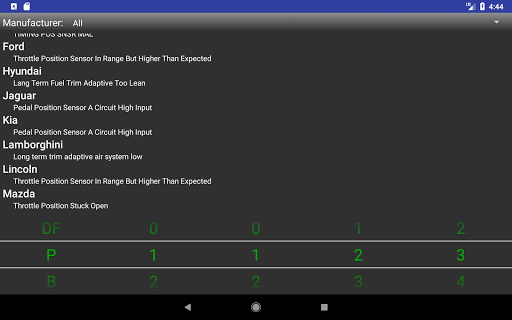 OBDII Trouble Codes Lite - Image screenshot of android app