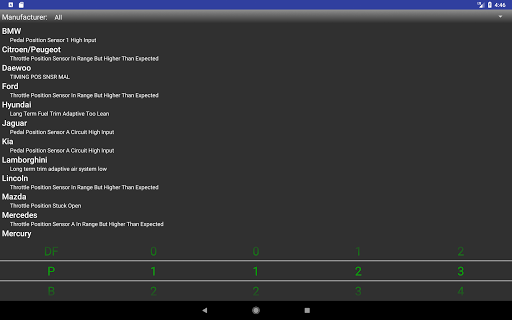 OBDII Trouble Codes Lite - Image screenshot of android app