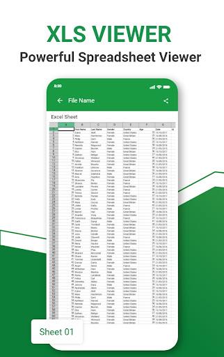 Excel Reader - XLSX viewer - عکس برنامه موبایلی اندروید