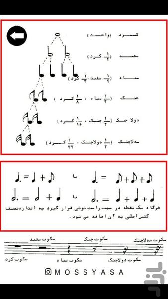 آموزش نت خوانی سه تار - عکس برنامه موبایلی اندروید