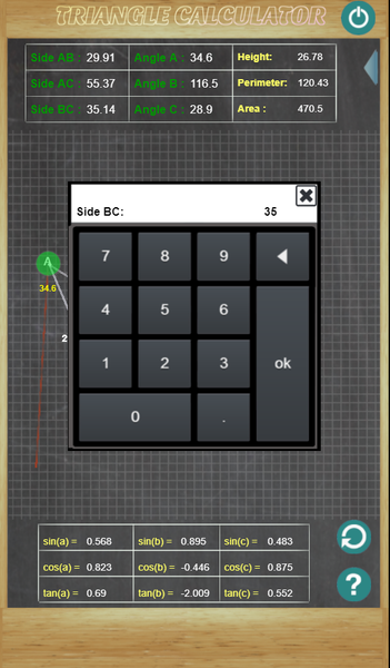 Triangle Calculator - عکس برنامه موبایلی اندروید