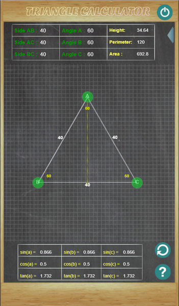 Triangle Calculator - عکس برنامه موبایلی اندروید