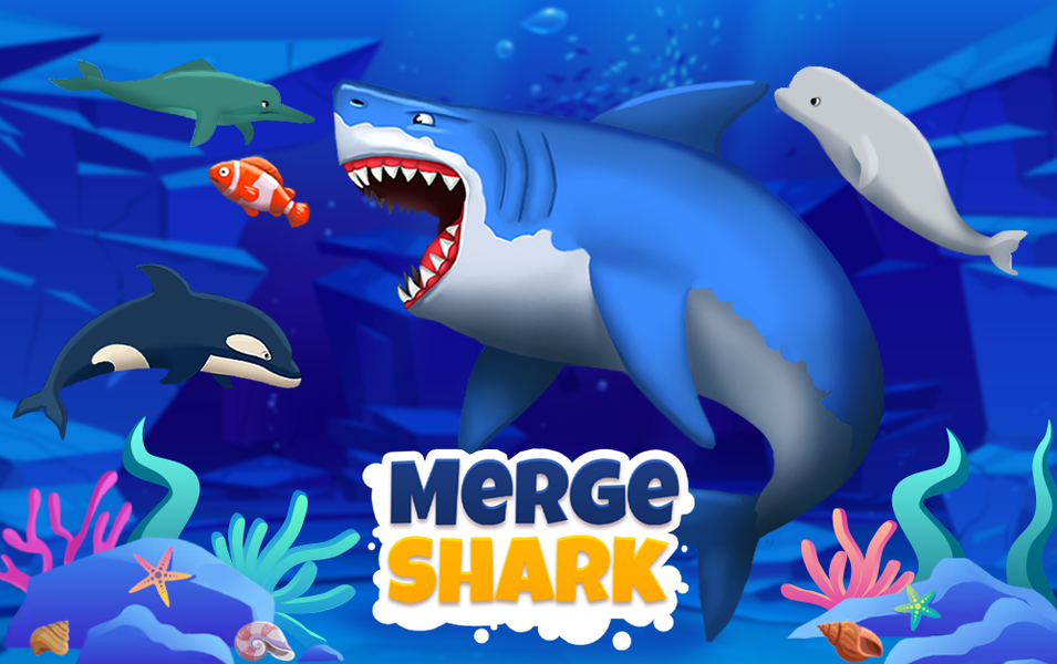 Merge Shark: Idle Shark Games - Gameplay image of android game