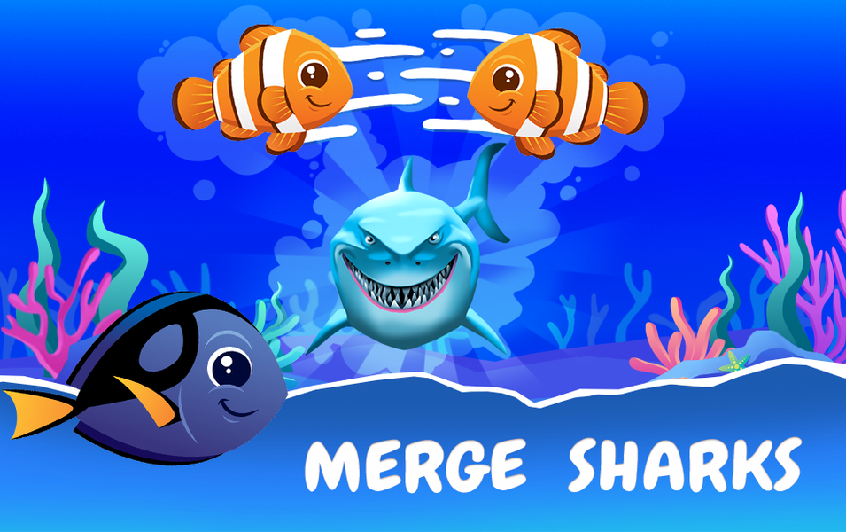 Merge Shark: Idle Shark Games - Gameplay image of android game