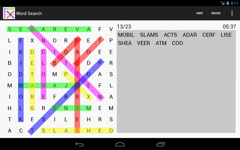 Word Search - Gameplay image of android game
