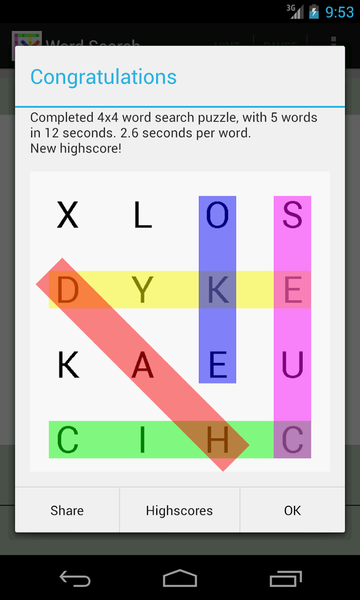 Word Search - Gameplay image of android game