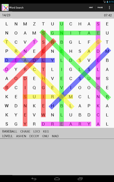 Word Search - Gameplay image of android game