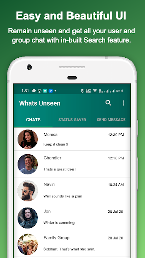 Whats Unseen: Status saver and recover delete text - Image screenshot of android app