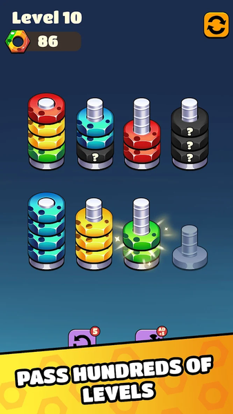 Nut sort - عکس بازی موبایلی اندروید