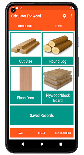 Calculator For Wood - Image screenshot of android app