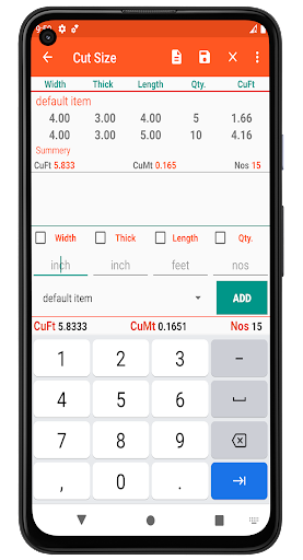 Calculator For Wood - Image screenshot of android app