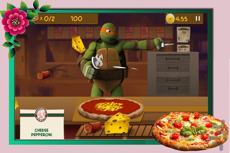 بازی لاکپشت های نینجا : پیتزا پزی - Gameplay image of android game