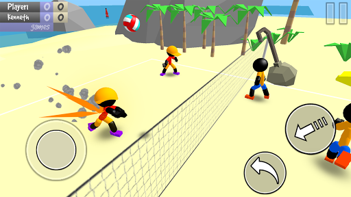 Stickman Beach Volleyball - Gameplay image of android game