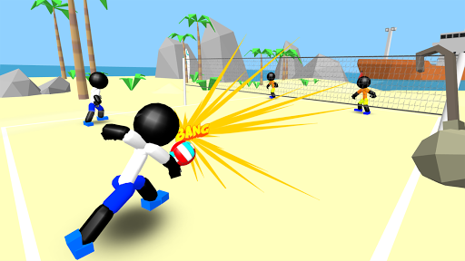 Stickman Beach Volleyball - Gameplay image of android game